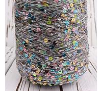 50g Rainbow Gradient 3 + 6mm Color Sequins DIY Knitted Baby Sweater Hat Scarf Cushion Cotton Cake Yarn for Blankets(7 B)