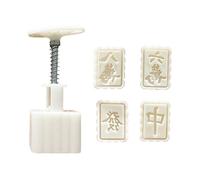 50g Rectangular Mahjong Pattern PP Hand Press Mold for Chinese Characters Mung Bean Cake Mid-Autumn Festival