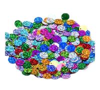 50g Shiny Round Confetti 30mm Bulk Loose Sequins Round PVC Sequins with Hole Holographic Spangles Paillettes Applique for Making Sequin Bag Clothe Shoes Hat Craft Sewing Decoration (B 10mm 1500Pcs)