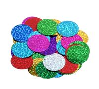 50g Shiny Round Confetti 30mm Bulk Loose Sequins Round PVC Sequins with Hole Holographic Spangles Paillettes Applique for Making Sequin Bags Clothes Shoes Hats Crafts Sewing Decoration (Laser)
