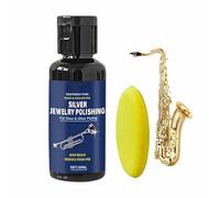50g Silver Polish - 30ml Tarnish Remover, Silver Cleaner for Ring Watch Necklace Jewelry Saxophone Clarinet Musical Instrument 30ml + sponge