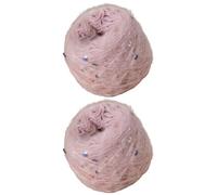 50g x 2 Mohair Knitting Yarns Sequins Mohair Yarn Soft Fluffy Balls Hand Knitting Yarn Crochet Yarn for DIY Shawl Scarf Hat Knitting Projects