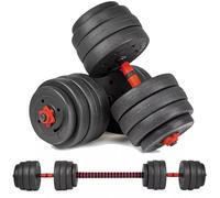 50kg Adjustable Dumbbell and Barbell Set with Connecting Rod - Ultimate Home Gym Strength Training Equipment - Ideal for Heavy Lifting, Bodybuilding, and Intense Resistance Workouts