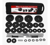 50KG Cast Iron Adjustable Dumbbells Weight Set Men Women Weight Barbell Set With Case | Adjustable Dumbbell Strength Training Equipment Home Gym Fitness Free Weights for Weight Lifting