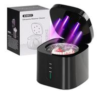50KHZ Ultrasonic Retainer Cleaner, 3/5/8 Minutes Timer, Retainer & Aligner Cleaner Machine for Dentures, Mouthguards, Toothbrush Heads, Jewelry - Compact Portable Design, Low Noise (Black)