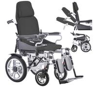 50km Folding Electric Wheelchair for Adults - Long Range with 40A Lithium Battery, Heavy Duty All-Terrain Motorized Design, 500W Dual Motors & Adjustable Backrest, 360° Joystick Control
