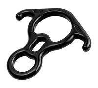 50KN Rescue Figure 8 Descender, Aluminum Magnesium Alloy Belay Device for Climbing and Rappelling Black
