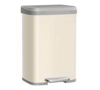 50L/68L Steel Kitchen Pedal Bin, Beige and Dove Grey / 50L (40.4 x 38 x 58.5 cm)
