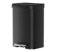 50L/68L Steel Kitchen Pedal Bin, Black / 50L (40.4 x 38 x 58.5 cm)