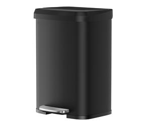 50L/68L Steel Kitchen Pedal Bin, Black / 50L (40.4 x 38 x 58.5 cm)