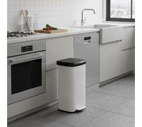 50L/68L Steel Kitchen Pedal Bin, White + Black / 68L (40.4 x 38 x 77 cm)