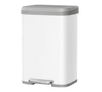50L/68L Steel Kitchen Pedal Bin, White + Dove Grey / 50L (40.4 x 38 x 58.5 cm)