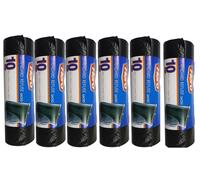 50L Bin Bag Liners, Black Recycled Plastic Refuse Sacks large for Kitchen Home Office DIY Garden - Pack of 60 HERO Black One Size