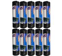 50L Bin Bag Liners, Black Recycled Plastic Refuse Sacks large for Kitchen Home Office DIY Garden - Pack of 100 HERO Black One Size
