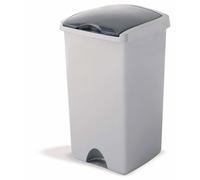 ADDIS Bin 50 L Metallic Silver Plastic