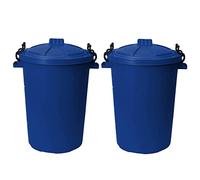 ( ) 50l Bin Clip Lock Storage Bin Large Dust Bin Food Grade Heavy Duty Plastic Kitchen Bin Waste Rubbish | Garden Compost Animal Feeding Bin - Made in UK. (Blue, Blue)