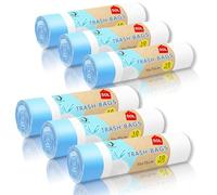 50L Bin Liners with Sliding Handles, Pack of 60 (6 Rolls), Economy Size, Heavy Duty and Leak Proof, 70 x 75 cm, White