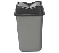 URBNLIVING 10L/20L/30L/50L Plastic Waste Management Recycling Bin Trash Can Dustbin with Butterfly Lid for Office, Kitchen and Bathroom (50L Black/Grey)