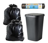 50L Capacity Black Trash Bags, Trash Can Liners for Toter, Can Liners, 50” X 30” Garbage Bags, Heavy Duty Refuse Sacks, 20 Count Garbage Bags, Eco Bags, Food Waste or Organic Waste Collection Bags