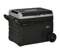 Outsunny 50L Car Refrigerator, Portable Compressor Cooler Box, Fridge Freezer w/Inner LED Light, Foldable Handles, Cup Holders, 12/24V DC and 110-240V AC for Campervan RV Boat Travel Down to -20℃