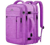50L Carry On Backpack Airline Approved, Extra Large Laptop Backpack, Travel Backpack for Women, Expandable Water Resistant Big Bag Anti-Theft Business Daypack Fit 17 Inch Laptop with USB Port,Purple