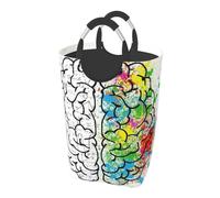 50l Collapsible Laundry Basket Waterproof Oxford Fabric Laundry Hamper With Soft Padded Handles, For Bedroom, Bathroom, Dorm, Laundry Room Geometry Brain Image With Science