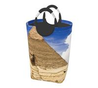 50l Collapsible Laundry Basket Waterproof Oxford Fabric Laundry Hamper With Soft Padded Handles, For Bedroom, Bathroom, Dorm, Laundry Room Pyramids Of Egypt