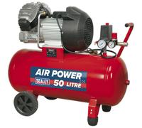 50L Direct Drive Air Compressor - V-Twin Pump - 3 hp Heavy Duty Induction Motor