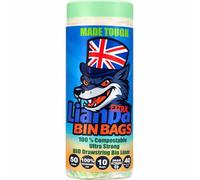 50L Drawstring Biodegradable Bin Liner, Food Waste Bags, 50 Litre Compostable Bin bags, 40 Micron Extra Strong Leak Resistant, compost recycling Bag for Kitchen Office, Green Natural 85×70cm 10 count