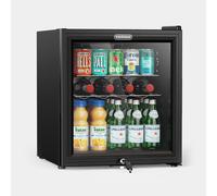 Vonhaus Drinks Fridge 43L With Reversible Glass Door, Lock & Keys, Led Control Panel And Adjustable Thermostat