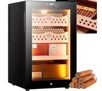 50L Electronic Cigar Humidor Cabinet with Cedar Lining, 4 Layer Drawers, Temperature: 16~23°C, Humidity : 60~80% Intelligent Electric Cooler(A)