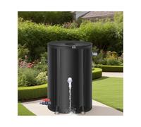 50L Foldable Rainwater Harvesting Barrel Durable Waterproof Garden Water Tank Welded Seams Wear-Resistant Fabric Outdoor Rain Collection System (Black)