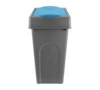 50L Grey Square Bin with Lift Top Cowl Lid simpa Blue One Size