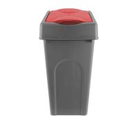 50L Grey Square Bin with Lift Top Cowl Lid simpa Red One Size