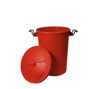 50L Litre Bin Plastic Waste Bin Animal Feed Storage / 26L Litre Flexi Tub Flexible Bucket For Home and Garden - Grab Your Favourite Colour Now!! (50L Bin, Red)