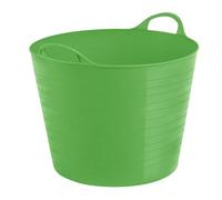 50L Litre Heavy Duty Plastic Clip on Lid Dustbin with 40L/42L Litre Robust Flexi Muck Bucket Garden Home Tub Animal Feed Storage Garbage Waste Bin Indoor Outdoor Uses (Lime Green, 42L Flexi Tub)