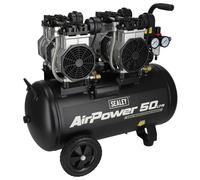 Sealey 50L Low Noise Oil Free Direct Drive Air Compressor 2 x 2hp SAC5001S