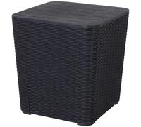 50L Outdoor Rattan-Effect Lift-Top Bar Tea Table Black