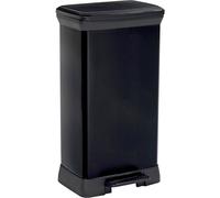 50L Pedal Waste Bin Removable Comparment Bag Holder Curver Deco Modern Black HQ