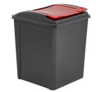 MELICONI Plastic Waste Paper Bin, 50 x 40 cm, red, 1