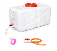 50L Plastic Water Tank, HDPE Large Water Container with Faucet, Rectangular Water Tower for Outdoor Hiking, RV, Camping and Household Emergency Water Storage