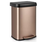 50L Rectangular Waste Bin Stainless Steel Step Trash Can Recycling