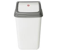 URBNLIVING 5L/20L/30L/50L Plastic Waste Management Recycling Bin Trash Can Dustbin with Swing Lid for Office, Kitchen and Bathroom (50L White/Grey)