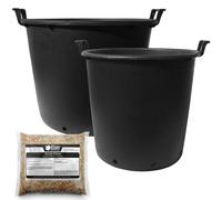 (50L with fertiliser x 2) Elixir Gardens Large Potato Pots With Handles Supplied With Potato Fertiliser