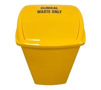 50L Yellow Swing Lid Clinical Sticker Included - Commercial Medical Clinical Waste Bin, Home, School Bin, Tattoo Parlour Bin, Aesthetics Clinic Bin, Veterinary Bin, Hospital Bin, Care home