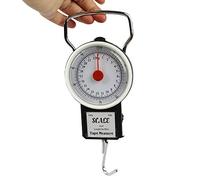 50LB Mechanical Hanging Fish Scale with 1M Tape Measure,Multi-Function Portable Luggage Fishing Hook Scale with Tape Measure