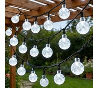 50LED Solar Fairy Lights Garden Outdoor, 8M/26FT Solar String Lights , Waterproof Solar Powered Bubble Lights, 8 Modes with 8-Hour Timer, Suitable for Garden, Party, Yard, Decoration (Cold White)