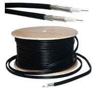 50M (164 Ft) - Rg6 Twin Coaxial Shotgun Cable Aerial Satellite Dish Lnb Sky+ Hd Freesat