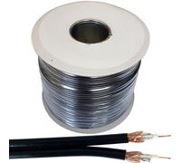 50M (164 Ft) - Twin 2X Wf65 Thin Coaxial Black Cable Shotgun Satellite Sky Plus Hd Freesat