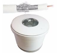 50m White Outdoor Coaxial RG6 Aerial Cable Shielded Satellite Freeview CCS Wire